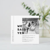 Wir sagten Ja-Enthüllungsankündigung Einladung (Stehend Vorderseite)