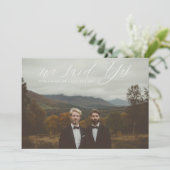 Wir sagten ja Foto Hochzeit Elopement Ankündigung (Stehend Vorderseite)