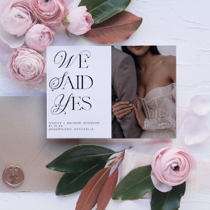 Wir sagten ja, Foto Hochzeit QR-Code Einladung