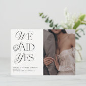 Wir sagten ja, Foto Hochzeit QR-Code Einladung (Stehend Vorderseite)