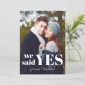 Wir sagten Ja Foto Verlobung Ankündigung (Stehend Vorderseite)