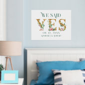 Wir sagten Ja Gold Letter Pink-Blume Foliendrucke (In Situ (Schlafzimmer))