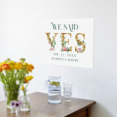 Wir sagten Ja Gold Letter Pink-Blume Foliendrucke (Ablage(Küche))