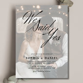Wir sagten ja, Hochzeit Einladung mit Foto Overlay