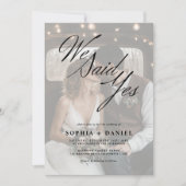 Wir sagten ja, Hochzeit Einladung mit Foto Overlay (Vorderseite)