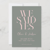 Wir sagten ja Minimal Chic Moderne Hochzeit Save The Date (Vorderseite)