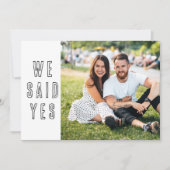 Wir sagten ja mit Foto Simple Modern Wedding Save The Date (Vorderseite)