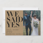 WIR SAGTEN JA Rustic Chic 2 Foto Empfang nur Einladung (Vorderseite)