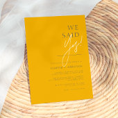 Wir sagten ja Senf & Dark Gray Minimalistische Hoc Einladung