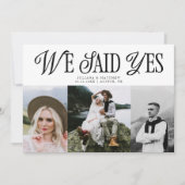 Wir sagten ja Vintage Elegance Wedding Multi-Foto Ankündigung (Vorderseite)