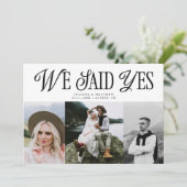 Wir sagten ja Vintage Elegance Wedding Multi-Foto Ankündigung (Stehend Vorderseite)