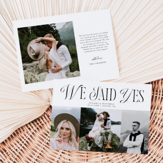 Wir sagten ja Vintage Elegance Wedding Multi-Foto Ankündigung