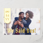 Wir sagten: Ja Vollblut Foto Hochzeit speichern da Folieneinladung (Vorderseite)