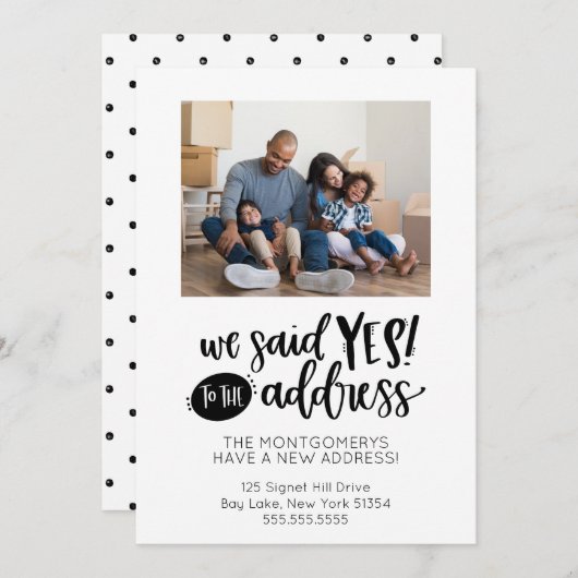 Wir sagten Ja zur Adressbewegung Ankündigung (Vorne/Hinten)