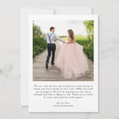 Wir sagten Yes Heart Modernes Script Hochzeitsschr Ankündigung (Rückseite)