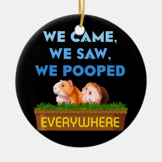 Wir sahen Guinea Schweinefleisch Mama Vater Tiere Keramik Ornament (Vorne)