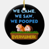 Wir sahen Guinea Schweinefleisch Mama Vater Tiere  Keramik Ornament (Hinten)