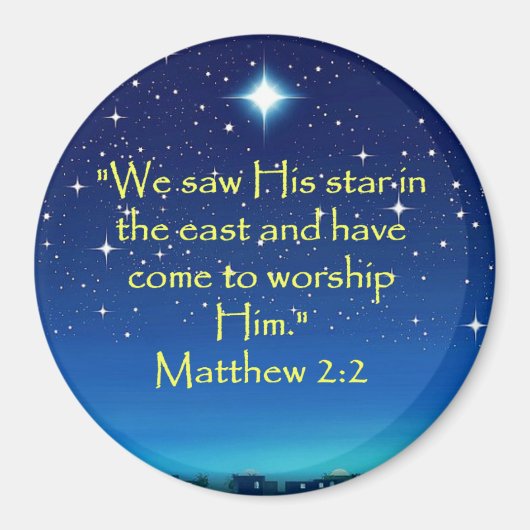 Wir sahen sein Star Scripture Weihnachtsmagazin Magnet (Vorne)