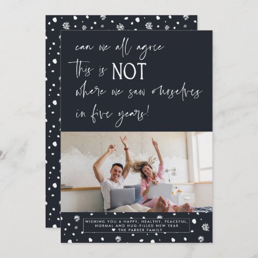 Wir sahen uns in fünf Jahren | Frohe Weihnachten Einladung (Vorne/Hinten)