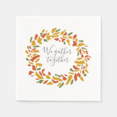 Wir sammeln zusammen Kreideherbstmalerei Serviette (Vorderseite)