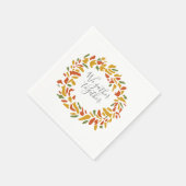 Wir sammeln zusammen Kreideherbstmalerei Serviette (Ecke)