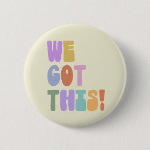 Wir schaffen das Inspirational Zitat Cute Pastel Button