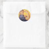 Wir schaffen das! runder aufkleber (Tasche)