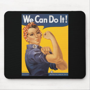 Wir schaffen das! Vintage-Kriegsplakat Frau Mousepad