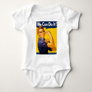 Wir schaffen das! Vintage Rosie the Riveter WW2 Baby Strampler