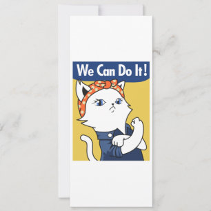 Wir schaffen das! Weiße Katze Rosie the Riveter
