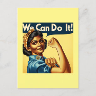 Wir schaffen es - indische Rosie the Riveter Postkarte