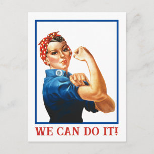 Wir schaffen es Rosie die Nieterin Frauenpower WWI Einladungspostkarte