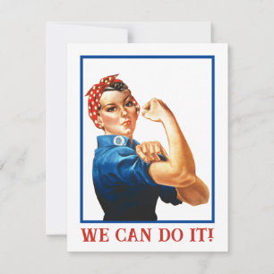 Wir schaffen es Rosie die Nieterin Frauenpower WWI Feiertagskarte