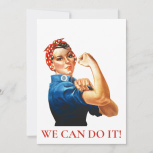 Wir schaffen es Rosie Riveter Frauenpower WWII Feiertagskarte