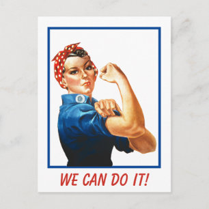 Wir schaffen es Rosie Riveter Frauenpower WWII Kri Postkarte