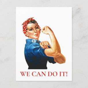 Wir schaffen es Rosie Riveter Frauenpower WWII Postkarte