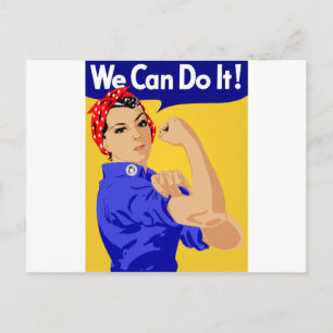 Wir schaffen es! Rosie The Riveter WWII Poster Postkarte
