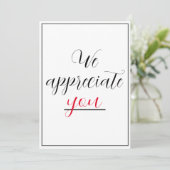 Wir schätzen, dass Sie jede Geste des Beruf pflege Dankeskarte (Stehend Vorderseite)