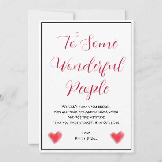 Wir schätzen, dass Sie jede Geste des Beruf pflege Dankeskarte (Rückseite)