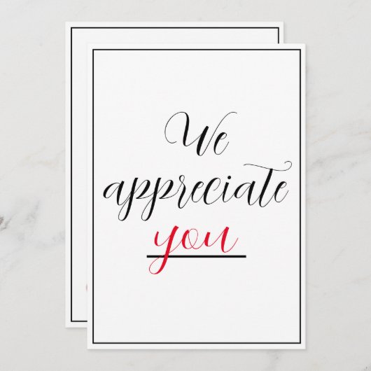 Wir schätzen, dass Sie jede Geste des Beruf pflege Dankeskarte (Vorne/Hinten)