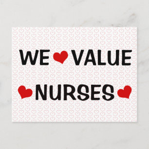 Wir schätzen Krankenpfleger horizontale Postkarte