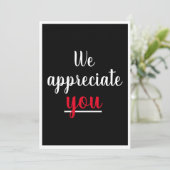 Wir schätzen Sie nette Geste Danke Black (Stehend Vorderseite)