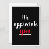Wir schätzen Sie nette Geste Danke Black (Vorne/Hinten)