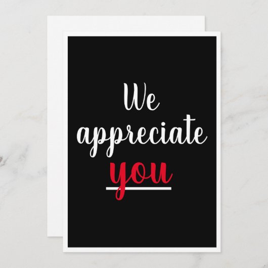 Wir schätzen Sie nette Geste Danke Black (Vorne/Hinten)