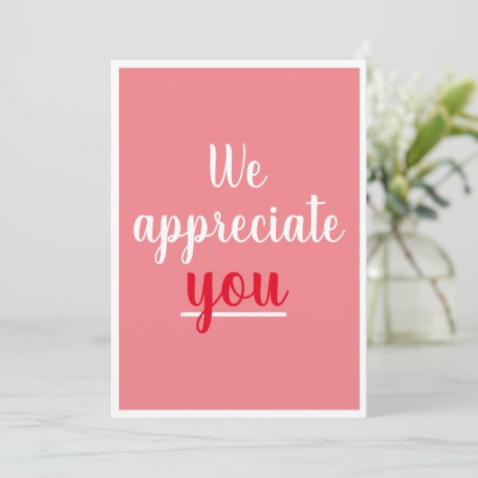 Wir schätzen Sie nette Geste Danke Pink (Stehend Vorderseite)