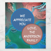 Wir schätzen Sie von Familie Blue Gem Gemstone Weinetikett (Einzelnes Label)