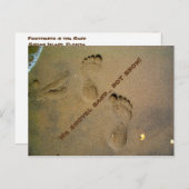 Wir schicken Sand nicht Schnee - Fußabdrücke im Sa Postkarte (Vorne/Hinten)