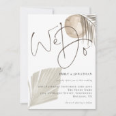 Wir schreiben Boho Pampas Grass Wedding Einladung (Vorderseite)