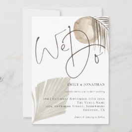 Wir schreiben Boho Pampas Grass Wedding Einladung