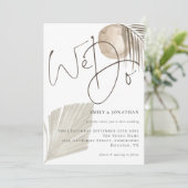 Wir schreiben Boho Pampas Grass Wedding Einladung (Stehend Vorderseite)